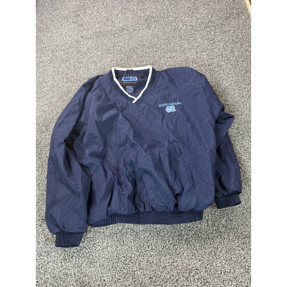 Vintage 90s North Carolina Tarheels Pullover Windbreaker Men's Size Large Blue
